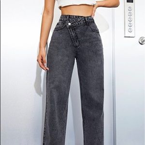 washed out wide leg jeans